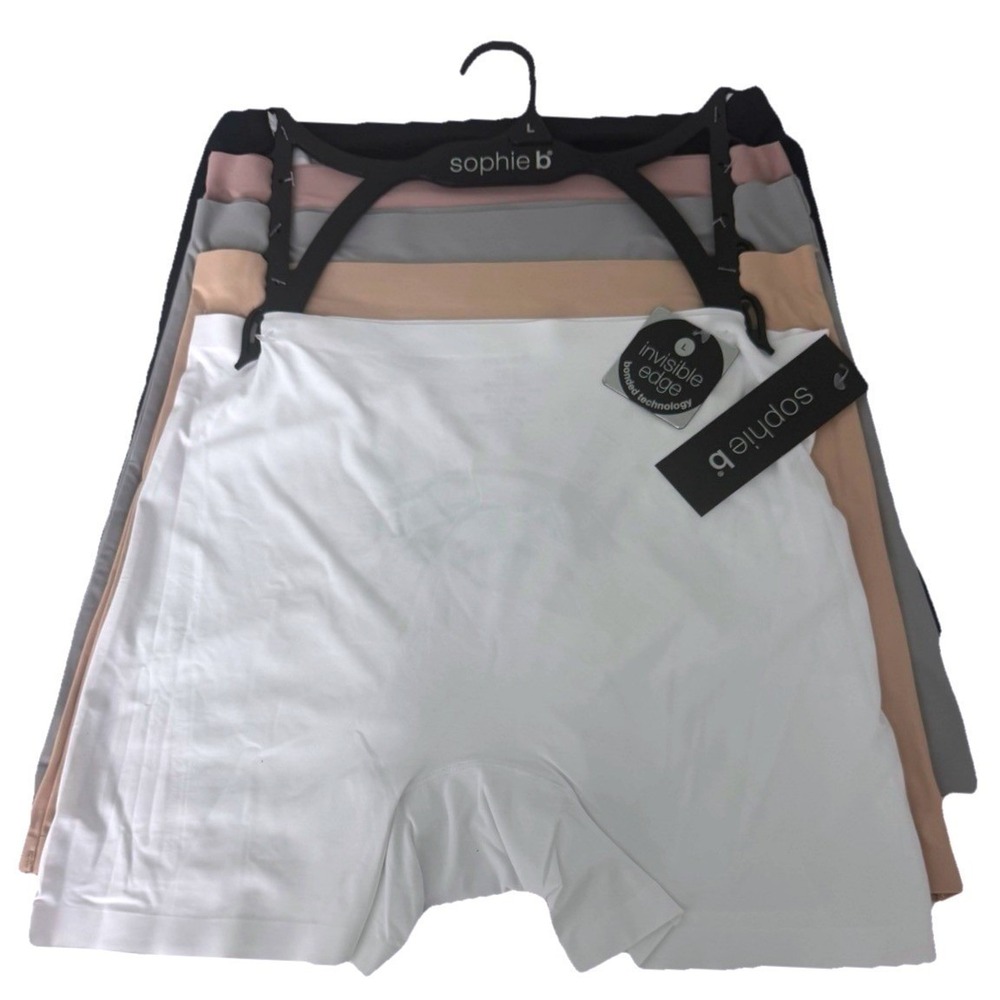 Sophie B Women's 5 Pairs 198753H5 WRADB Fused Boyshort Invisible Edged Size L NW